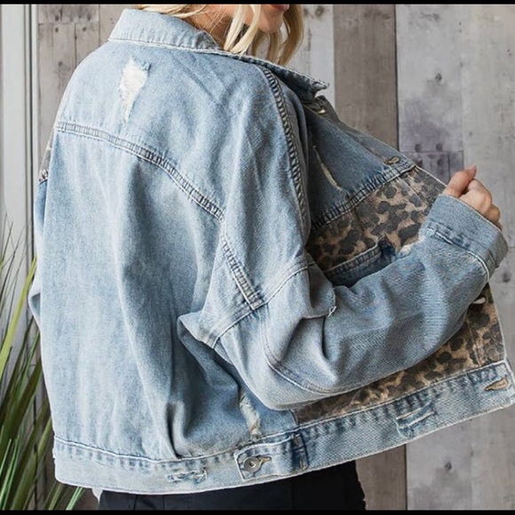 Leopard Denim Jacket - Picture 2 of 4